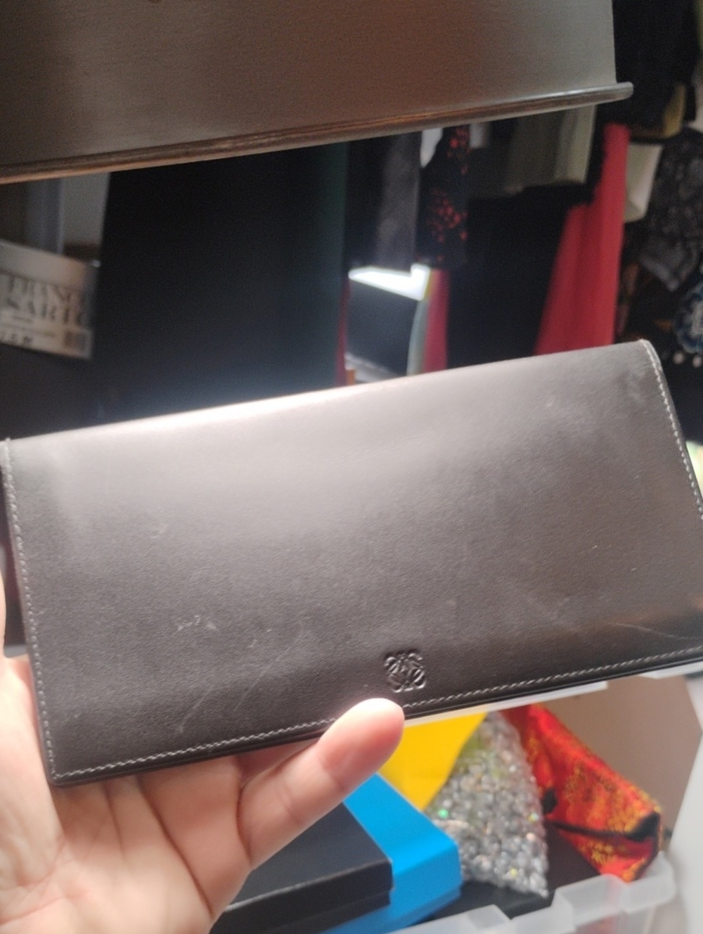 Loewe Black Leather Long Wallet In Amazing Used Condition